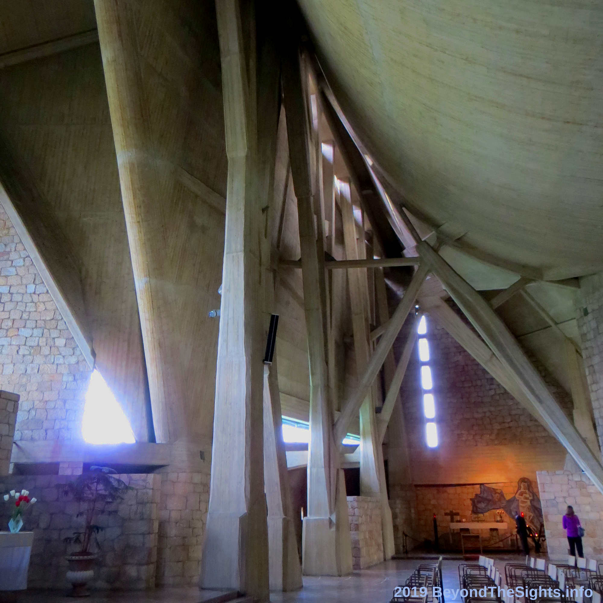 Inside view of the church on the highway by Giovanni Michelucci in Florence (IT).