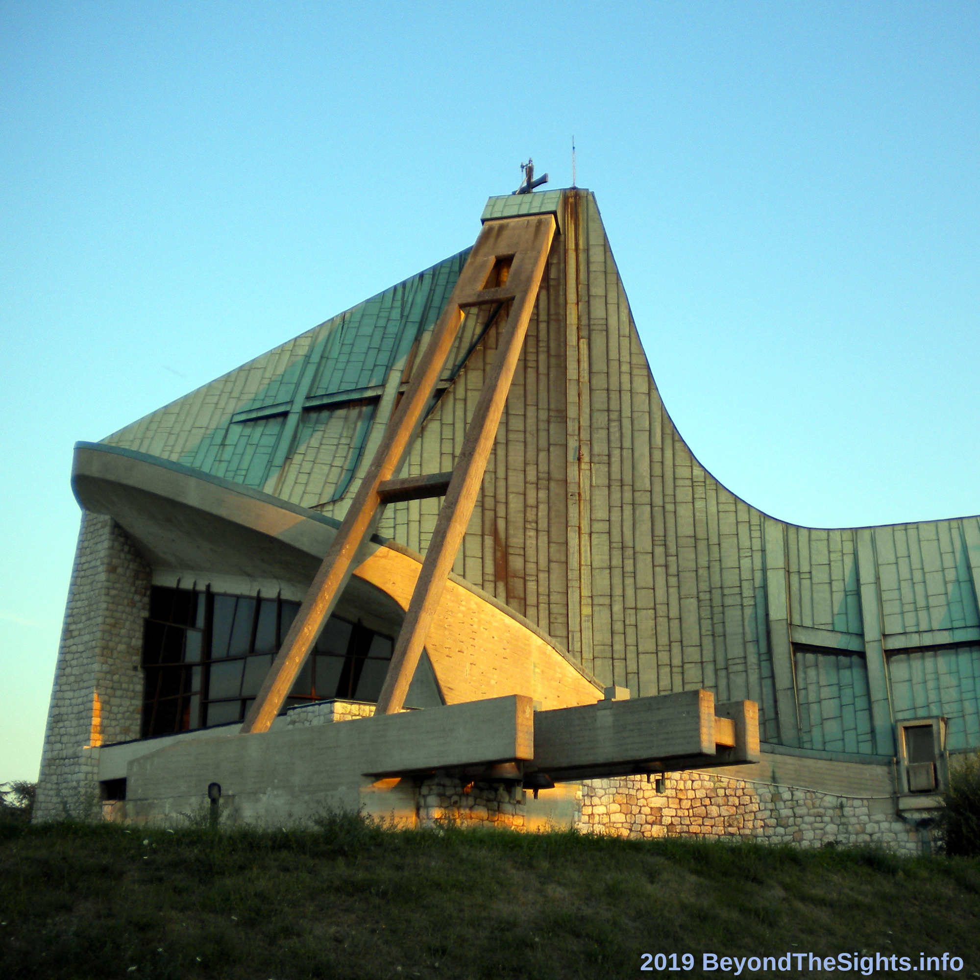 Outside view of the church on the highway by Giovanni Michelucci in Florence (IT).