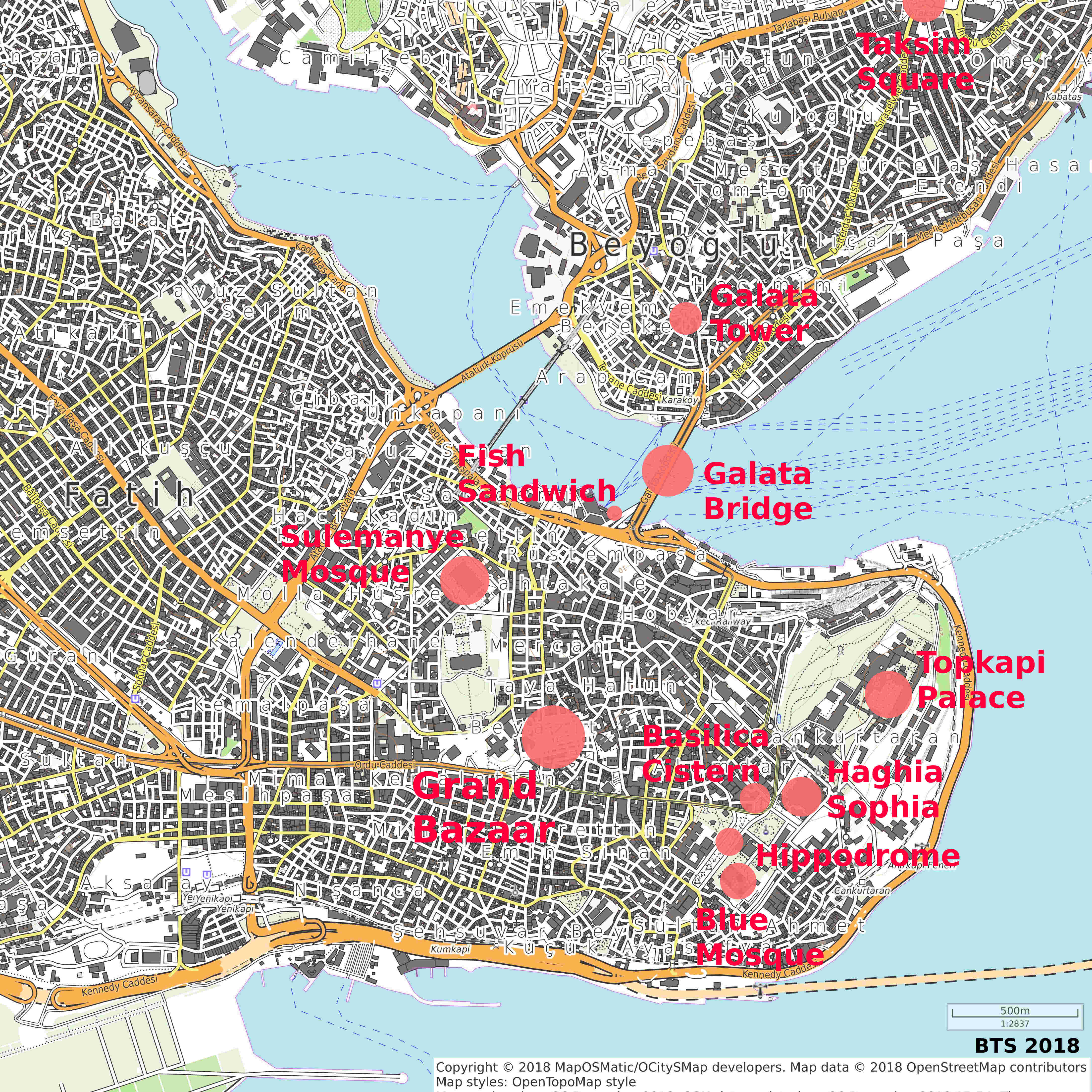 Map of placed we discussed